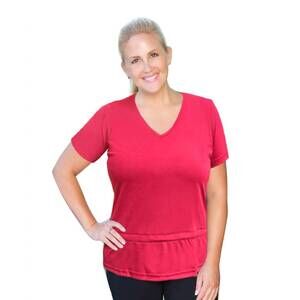 NEW ALWAYS FOR ME active peplum t-shirt - plus in watermelon